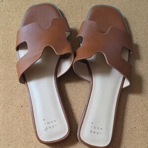 A New Day Brown Slide Sandals